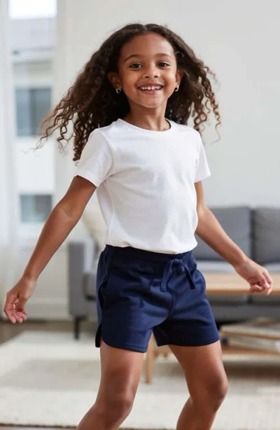 Mightly Organic Cotton Drawstring Track Shorts In Blue