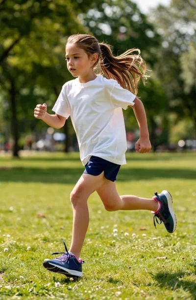 Mightly Organic Cotton Drawstring Track Shorts In Blue