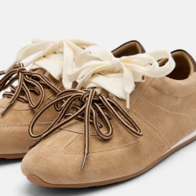Marc Nolan Colette Tan Suede Sneakers In Brown