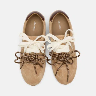 Marc Nolan Colette Tan Suede Sneakers In Brown