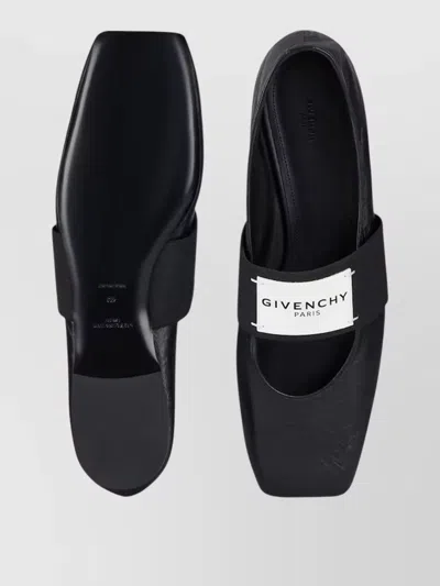 Givenchy Ballerina Shoes Flat Sole Square Toe In Black