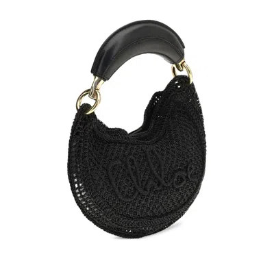 Chloé Chloe Women Black Raffia Banana Handbag