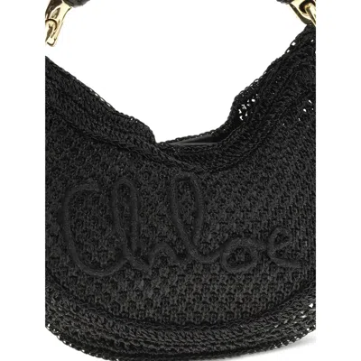 Chloé Chloe Women Black Raffia Banana Handbag