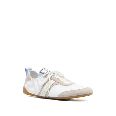 Chloé White Calf Leather Bos Taurus Athletic Sneakers In Multi