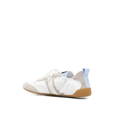 Chloé White Calf Leather Bos Taurus Athletic Sneakers In Multi