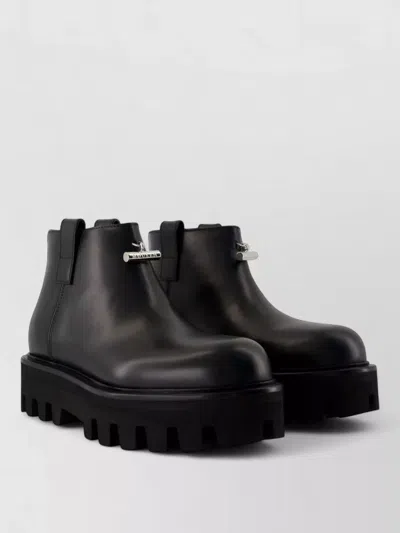 Alexander Mcqueen Ankle Boots Smooth Calfskin Chunky Sole In Black