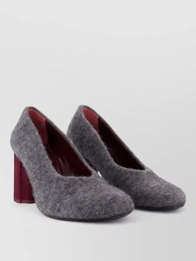Ami Alexandre Mattiussi Black Mohair Knit Piano Pumps Grey In Gray
