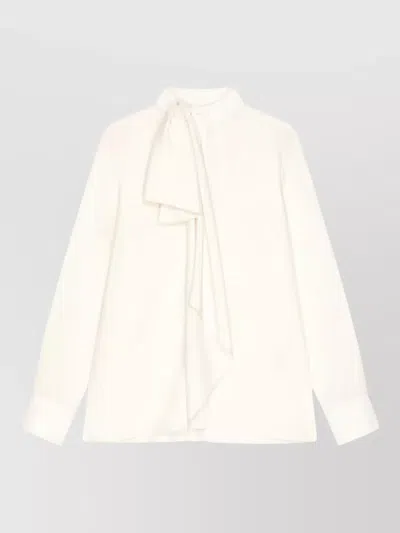 Givenchy Long Sleeve Blouse Draped Bow Detail In Neutral