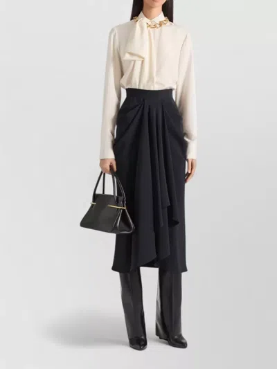 Givenchy Long Sleeve Blouse Draped Bow Detail In Neutral