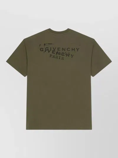 Givenchy Regular Fit Crew Neck Short Sleeve T-shirt In Green