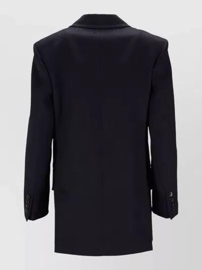 Max Mara Jacket Back Vent Buttoned Cuffs Flap Pockets In Blue