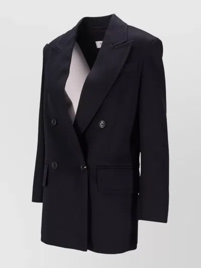 Max Mara Jacket Back Vent Buttoned Cuffs Flap Pockets In Blue