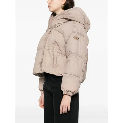 Diesel Hooded Padded Jacket In Neutral