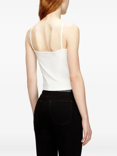 Diesel Women Logo Cotton Tank Top In White