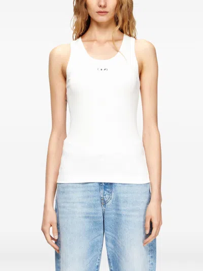 Diesel Women Logo Cotton Tank Top In White
