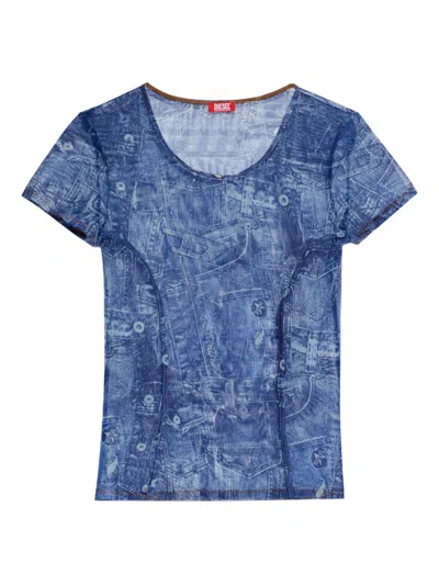 Diesel Printed T-shirt In Blue