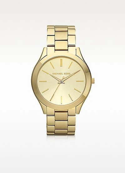 Michael Kors Slim Runway Watch, 42mm In Gold