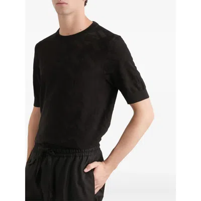 Dolce & Gabbana Micro-dot Stitch Silk Pullover In Black