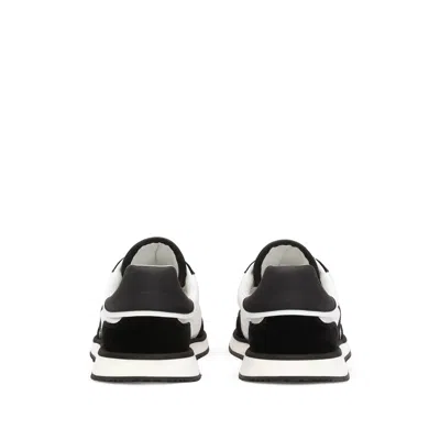 Dolce & Gabbana Aria White And Black Running Sneakers With Logo Detail In Suede And Tech Fabric Man In Multi
