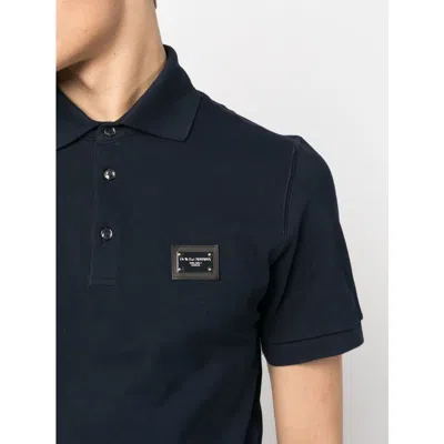 Dolce & Gabbana Men Logo Cotton Polo Shirt In Black