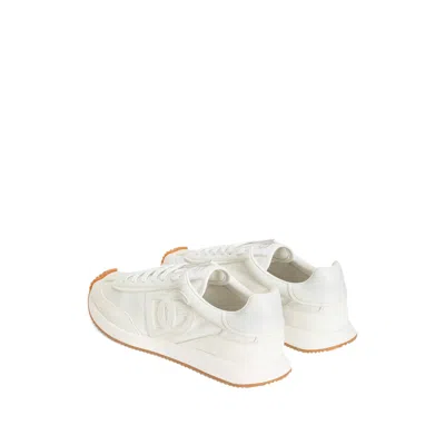 Dolce & Gabbana White Low Top Sneakers With Logo Patch On Tongue And Side In Leather Man In White
