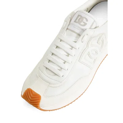 Dolce & Gabbana White Low Top Sneakers With Logo Patch On Tongue And Side In Leather Man In White