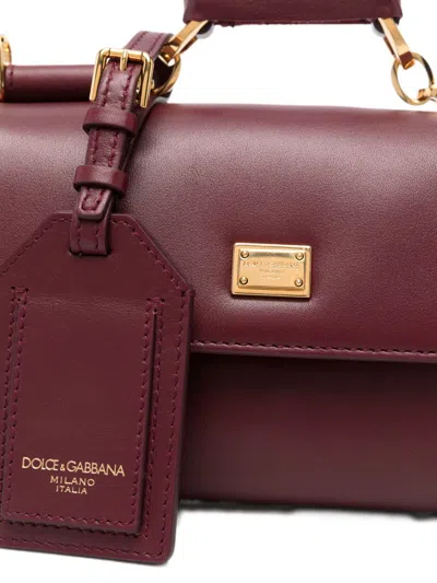 Dolce & Gabbana Brown Leather Bag In Burgundy