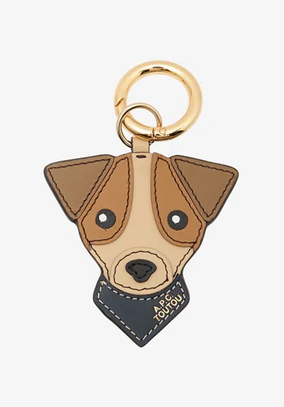 Apc A. P.c. Women's Chien Key Ring One Size In Multicolored In Gold