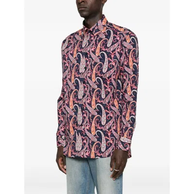 Etro Blue Shirts Men In Multi