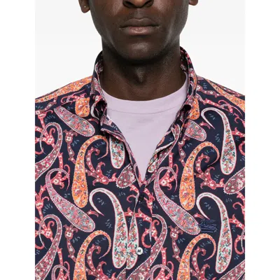Etro Blue Shirts Men In Multi