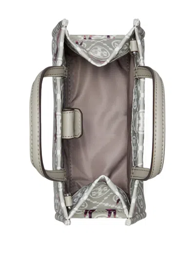 Tory Burch Mini Ella Horse-pattern Logo Tote In Gray