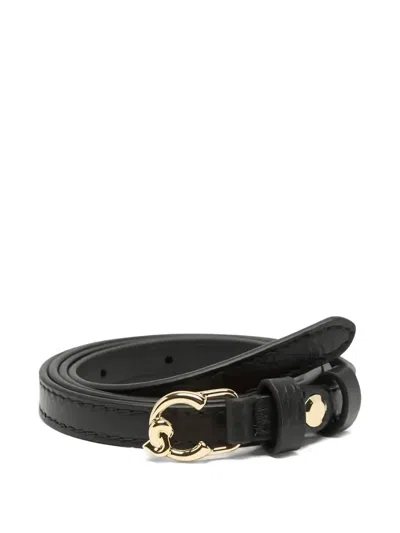 Coccinelle Grained Buckle Belt In Black
