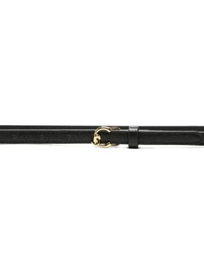 Coccinelle Grained Buckle Belt In Black