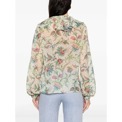 Etro Ruffled Floral Top In Multi