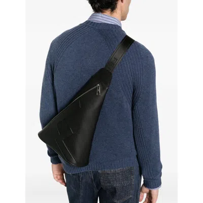 Fendi Cono Large Vitcher One Strap Triangular Backpack In Black