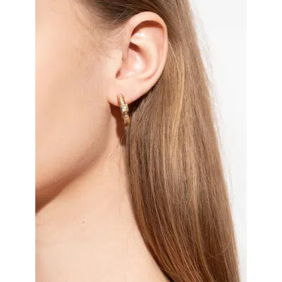 Fendi Forever Metal And Crystal Hoop Earrings Accessories In Brown