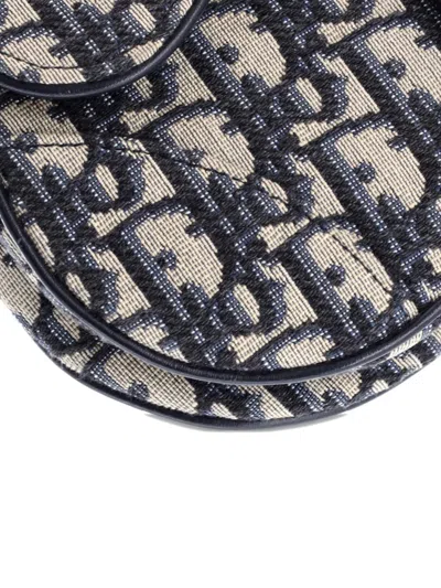 Pre-owned Dior Saddle Handbag Oblique Canvas Mini Shoulder Bag In Blue