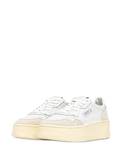 Autry Platform Panelled Sneakers In White