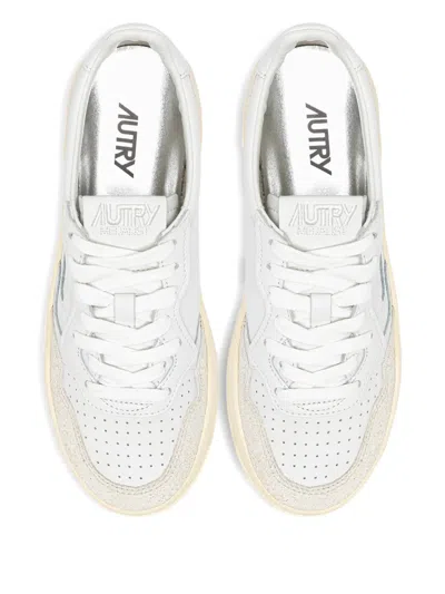 Autry Platform Panelled Sneakers In White