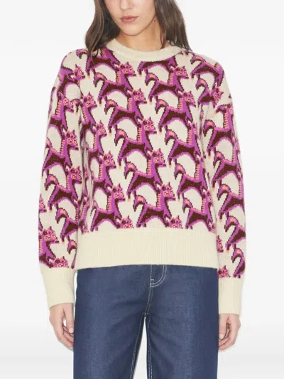 Tory Burch Jacquard Crew-neck Sweater In Multi