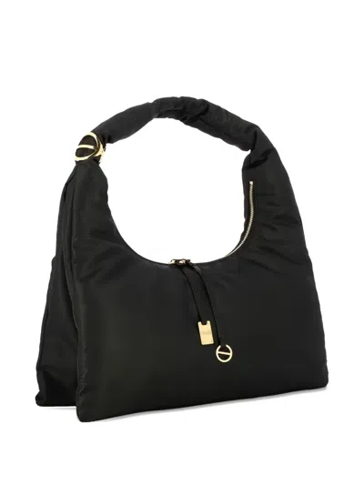 Borbonese Twinnie Small Op-print Zip Shoulder Bag In Black
