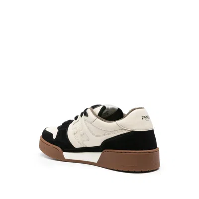 Fendi Match Leather And Suede Sneakers In Multi