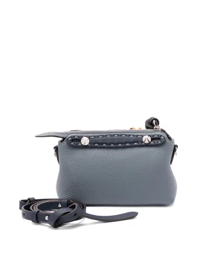 Fendi Women By The Way Mini Leather Handbag In Blue