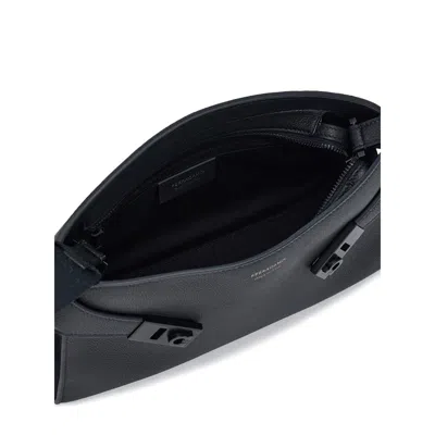 Ferragamo Black Messenger Bags Men In Red