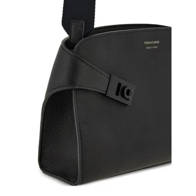 Ferragamo Black Messenger Bags Men In Red