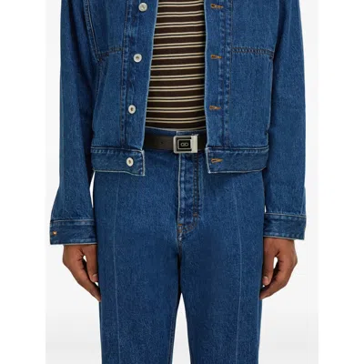 Ferragamo Reversible Leather Belt Square Buckle In Brown