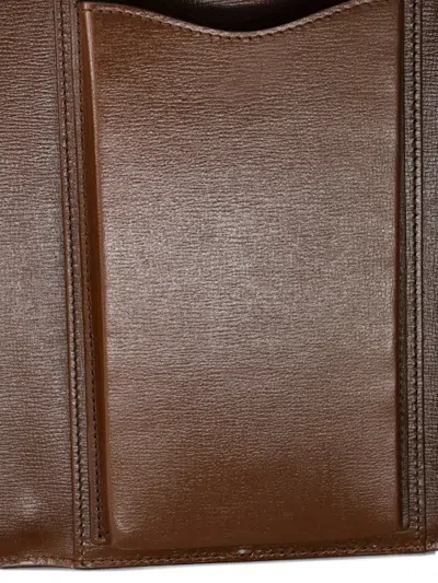 Pre-owned Gucci Interlocking G Patch Top Handle Convertible Wallet Gg Coated Canvas Satchel In Brown