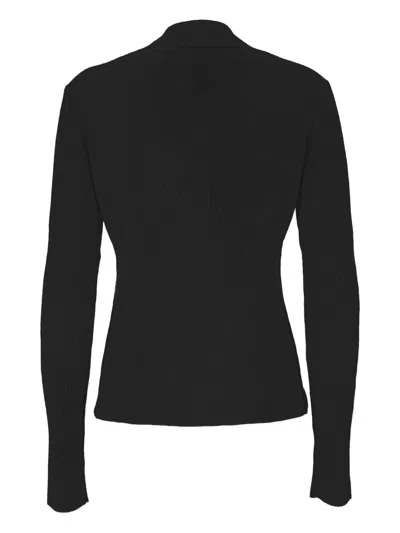 Hemisphere Ribbed Black Sweater In Black