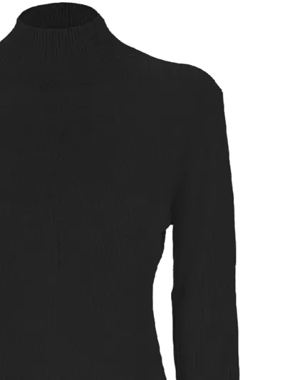 Hemisphere Ribbed Black Sweater In Black