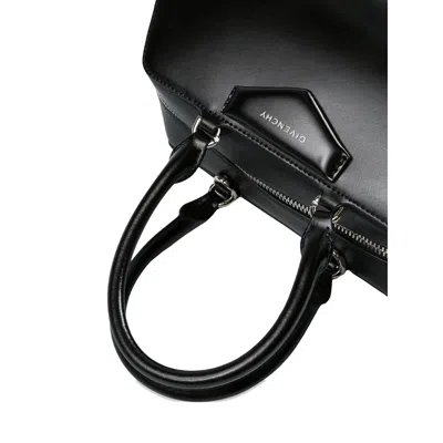 Givenchy Antigona East West Black Mini Handbag With Adjustable And Removable Shoulder Strap And Logo Letterin
